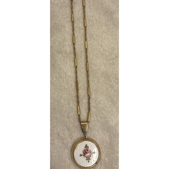 Vintage 1980s Park Lane Made French Guilloche Locket Necklace - Picture 4 of 4